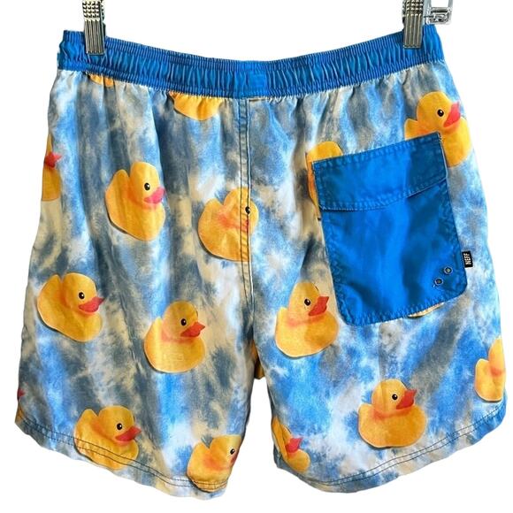 Neff Rubber Duck Swim Shorts Blue Yellow Men's Small - Picture 2 of 10